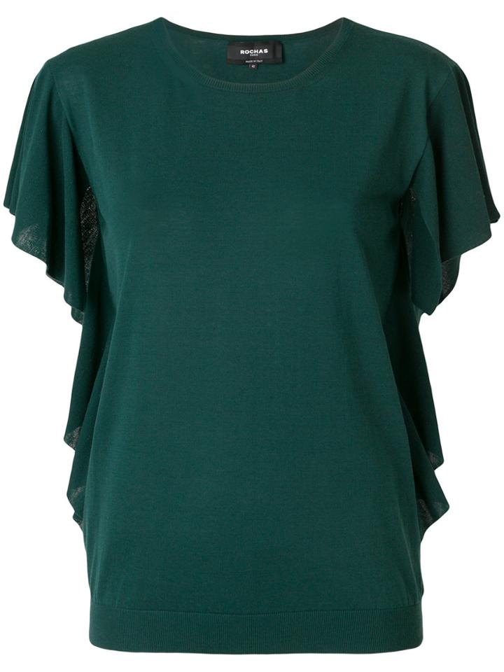 Rochas Ruffle Sleeve Top - Green