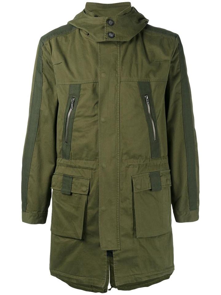 Lot78 Hooded Parka, Men's, Size: 50, Green, Cotton/spandex/elastane