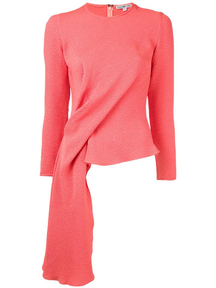 Edeline Lee Draped Blouse - Pink & Purple