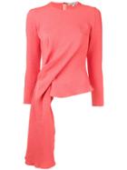 Edeline Lee Draped Blouse - Pink & Purple