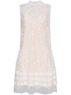 Miu Miu Sleeveless Lace Midi Dress - White