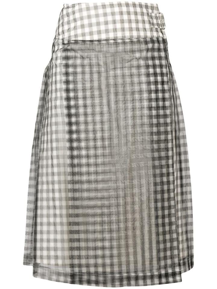 Comme Des Garçons Pre-owned Gingham A-line Skirt - Black