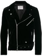 Route Des Garden Biker Style Velvet Jacket - Black