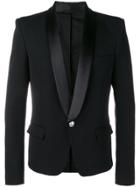 Balmain Tuxedo Blazer With Satin Collar - Black