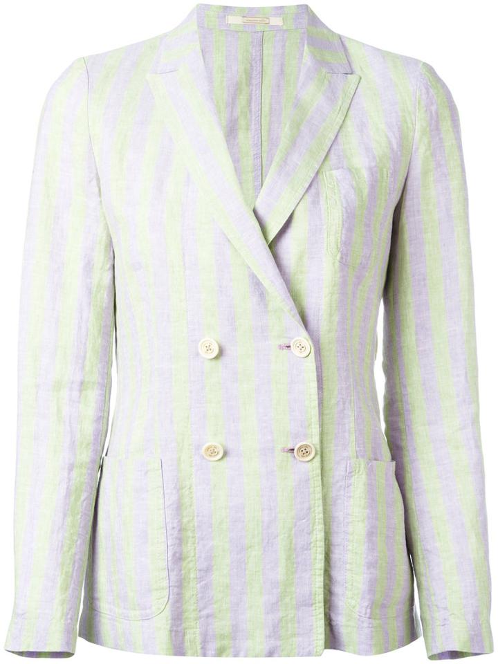 Massimo Alba - Double Breasted Blazer - Women - Linen/flax - M, Women's, Green, Linen/flax