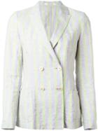 Massimo Alba - Double Breasted Blazer - Women - Linen/flax - M, Women's, Green, Linen/flax