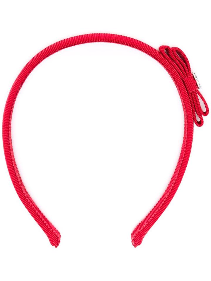 Salvatore Ferragamo Bow Detail Headband, Women's, Red, Cotton/plastic/rayon/glass
