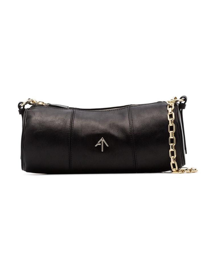 Manu Atelier Black Cylinder Leather Shoulder Bag