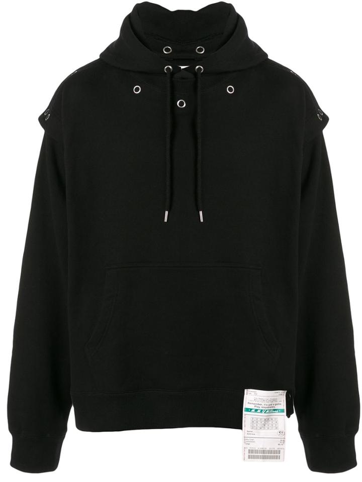 Maison Mihara Yasuhiro Press Stud Fastened Hoodie - Black