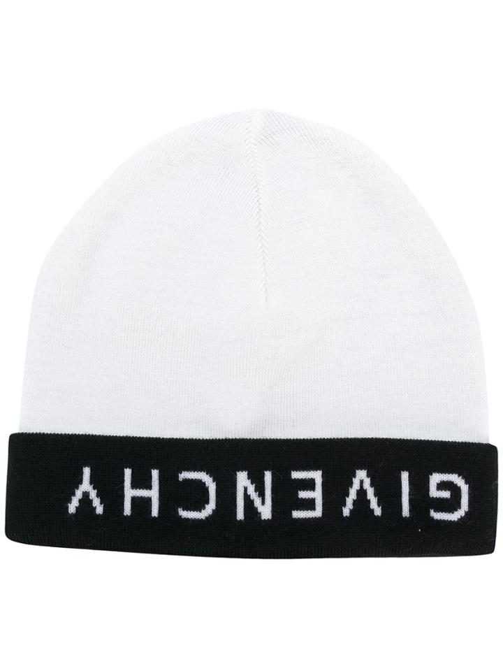 Givenchy Upside Down Logo Beanie - White