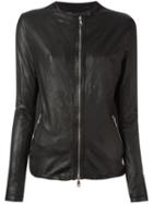 Giorgio Brato Zip Up Jacket, Women's, Size: 40, Black, Leather/cotton/nylon