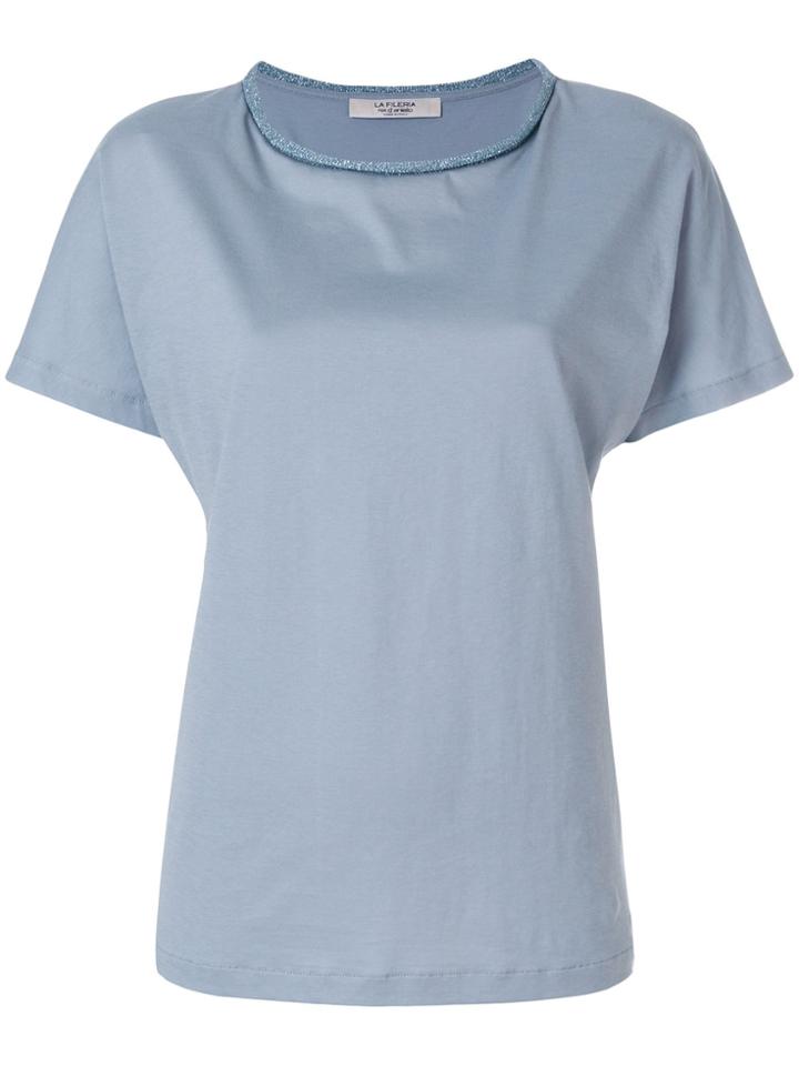 La Fileria For D'aniello Metallic Trim T-shirt - Blue