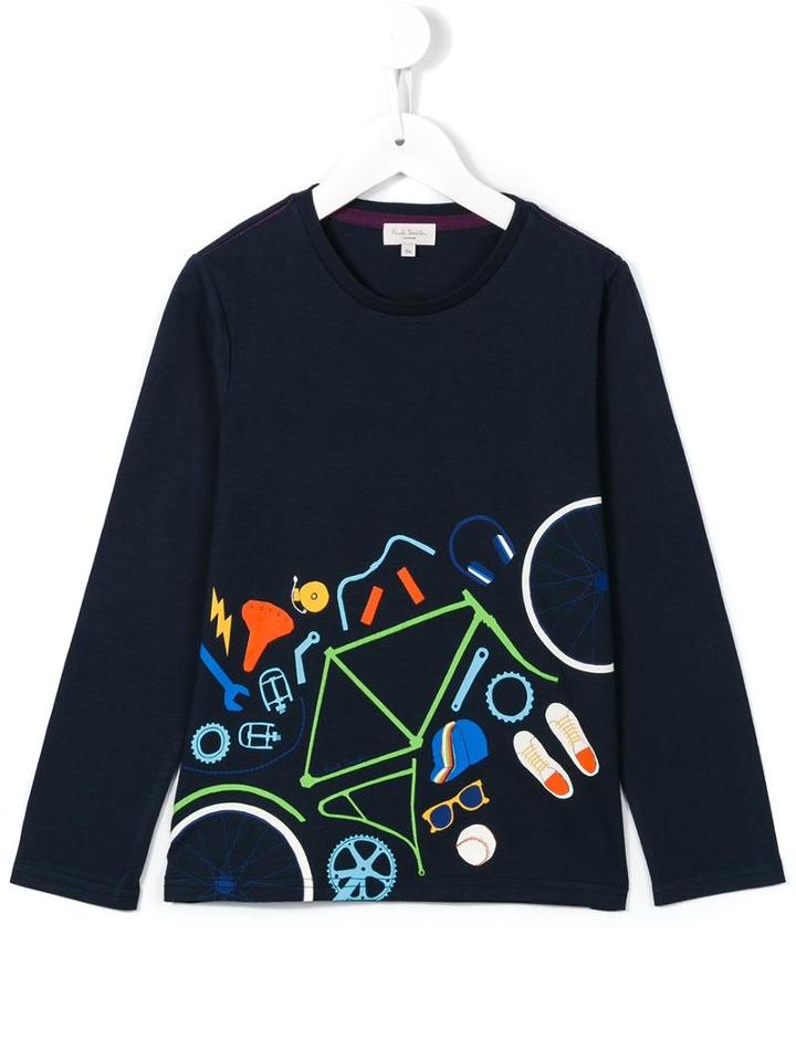Paul Smith Junior Bicylce Print T-shirt, Boy's, Size: 10 Yrs, Blue