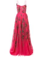 Carolina Herrera Embroidered Tulle Gown - Pink