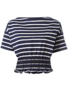 Moncler Elasticated Waist T-shirt, Women's, Size: Small, Blue, Cotton