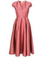 Rochas Pleated Detail Flared Dress - Pink