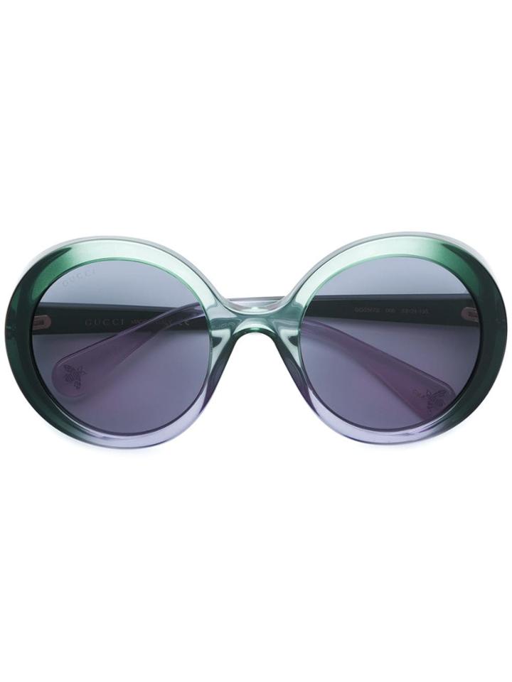 Gucci Eyewear Oversized Round Frame Glasses - Green