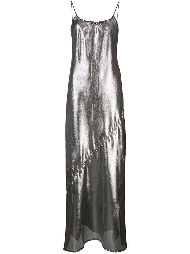 Lisa Marie Fernandez Metallic Effect Sheer Dress - Silver