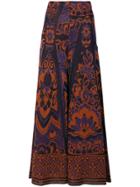 Circus Hotel Flared Maxi Trousers - Pink & Purple