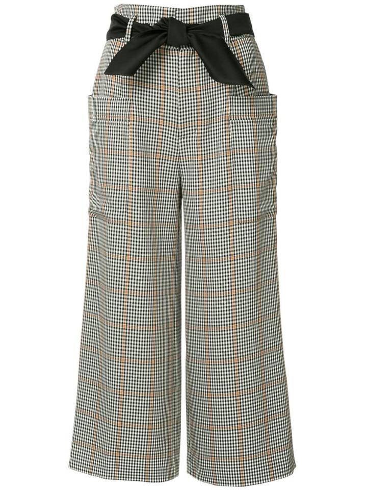 Guild Prime Checked Cropped Trousers - Grey