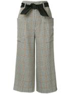 Guild Prime Checked Cropped Trousers - Grey