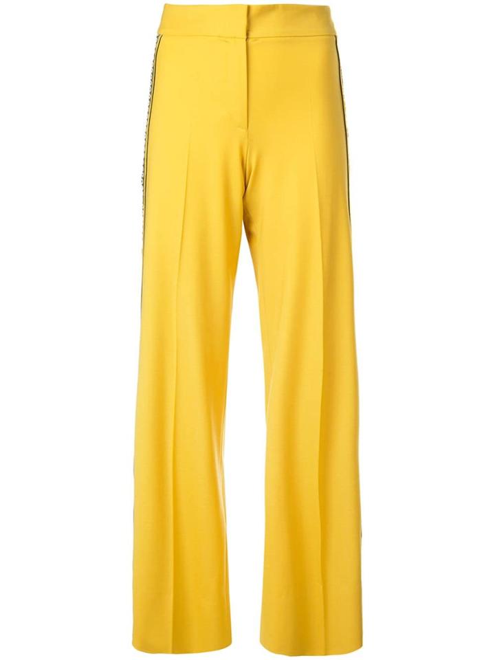 Oscar De La Renta Embroidered Grosgrain Side Trousers - Yellow