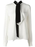 Lanvin Neck Tie Blouse, Women's, Size: 38, White, Silk