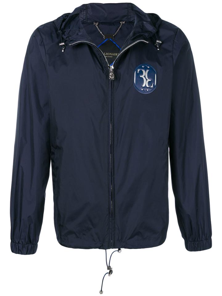 Billionaire Chest Patch Hooded Jacket - Blue