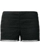 Charo Ruiz Embroidered Fitted Shorts - Black