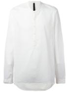 Poème Bohémien Mandarin Neck Shirt, Men's, Size: 48, White, Cotton