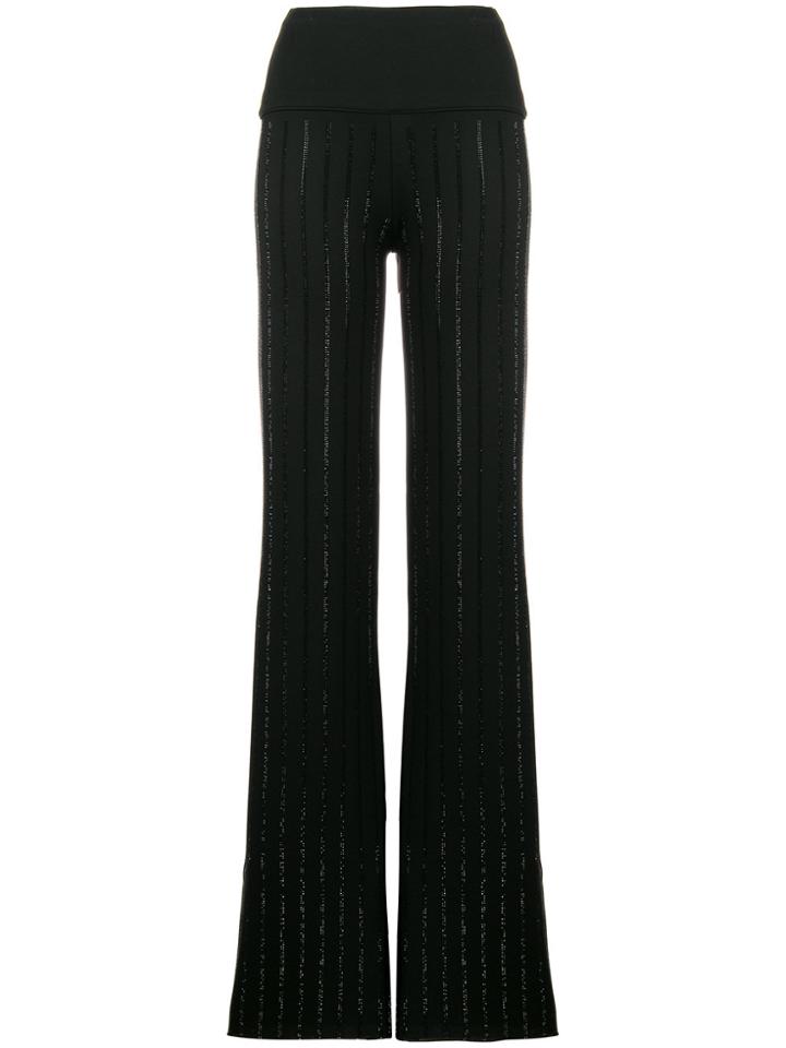 Philipp Plein Strass Flared Trousers - Black