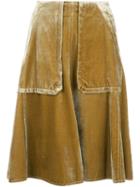 Dorothee Schumacher Patch Pocket Skirt, Women's, Size: 1, Yellow/orange, Viscose/silk