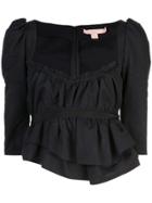 Brock Collection Ruffled Cropped Blouse - Black
