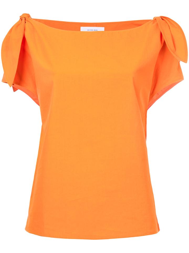 Le Ciel Bleu Twin Bow Blouse - Yellow & Orange