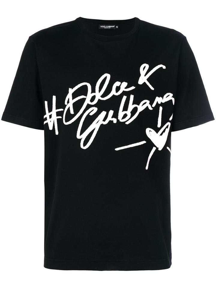 Dolce & Gabbana Designer Signature T-shirt - Black