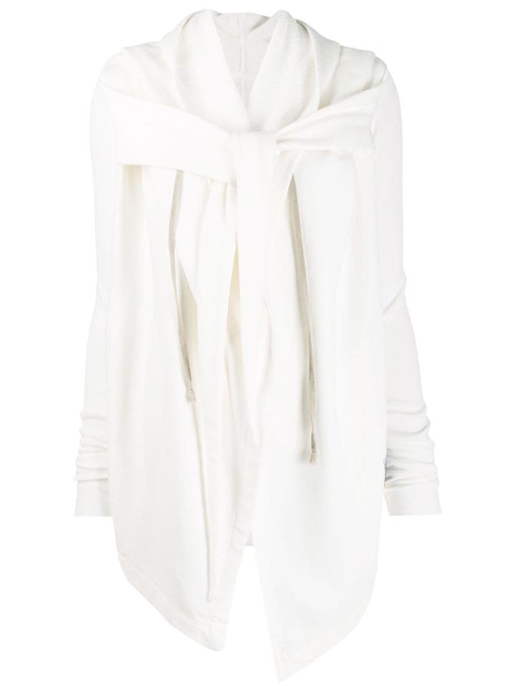 Rick Owens Drkshdw Wrap Style Hoodie Jacket - White