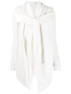 Rick Owens Drkshdw Wrap Style Hoodie Jacket - White