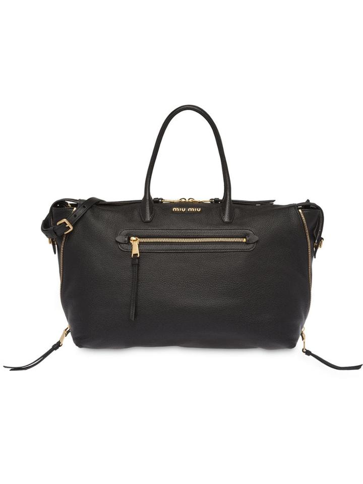 Miu Miu Grained Tote Bag - Black