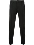 Pt01 Pinstripe Tapered Trousers - Black