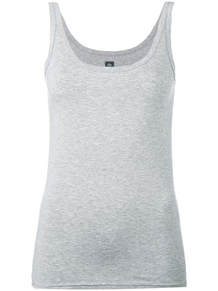 Eleventy - Scoop Neck Vest - Women - Modal/spandex/elastane - M, Grey, Modal/spandex/elastane