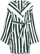 Oscar De La Renta Striped Wrap-around Coat - Green