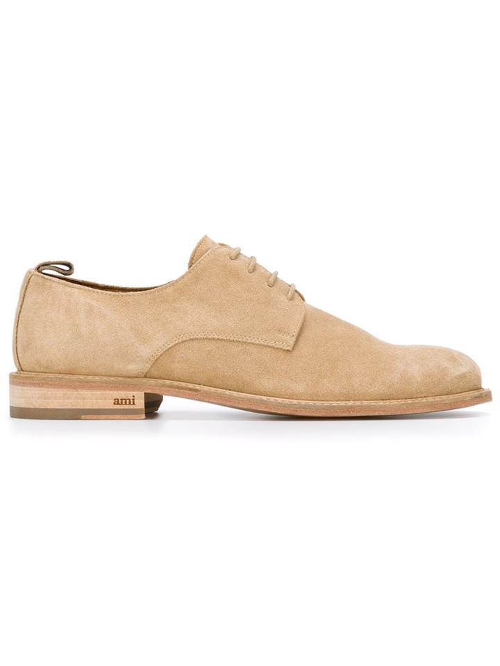 Ami Alexandre Mattiussi Classic Derby Shoes, Men's, Size: 45, Nude/neutrals, Suede/leather/rubber
