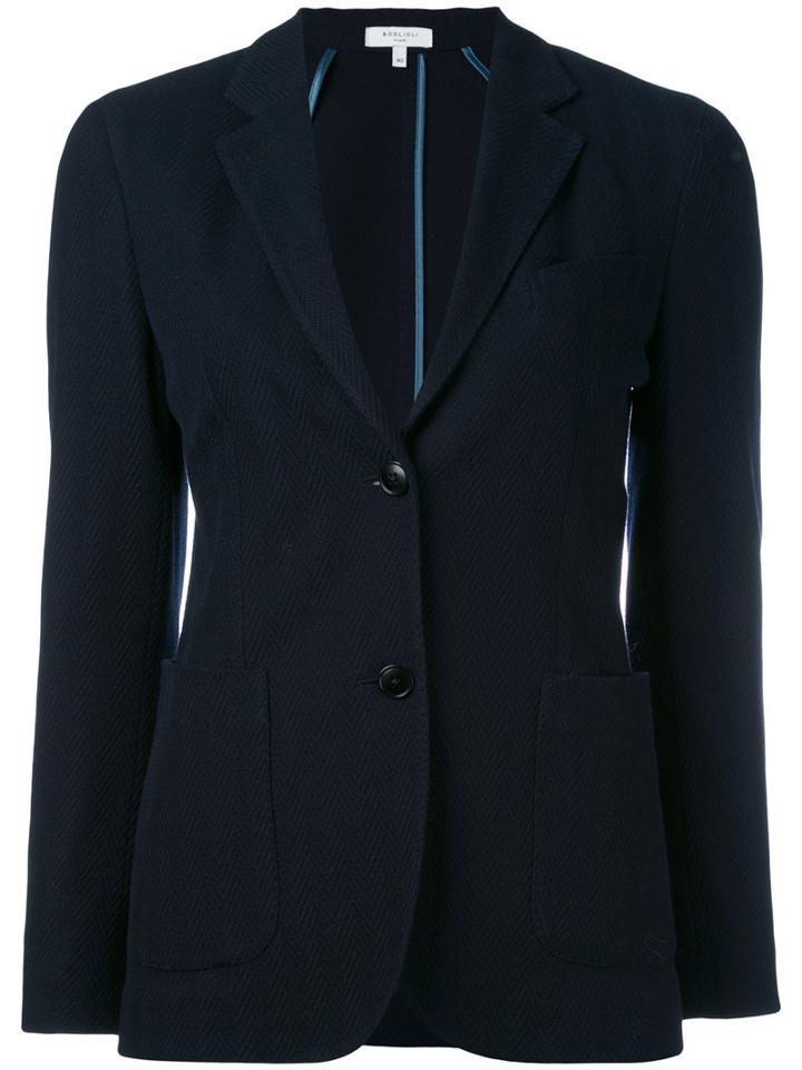 Boglioli - Patch Pockets Blazer - Women - Cotton/cupro - 40, Blue, Cotton/cupro
