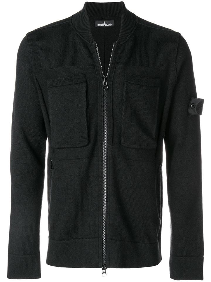 Stone Island Shadow Project Zip-up Cardigan - Black
