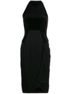 Tom Ford Cady And Velvet Halterneck Dress - Black