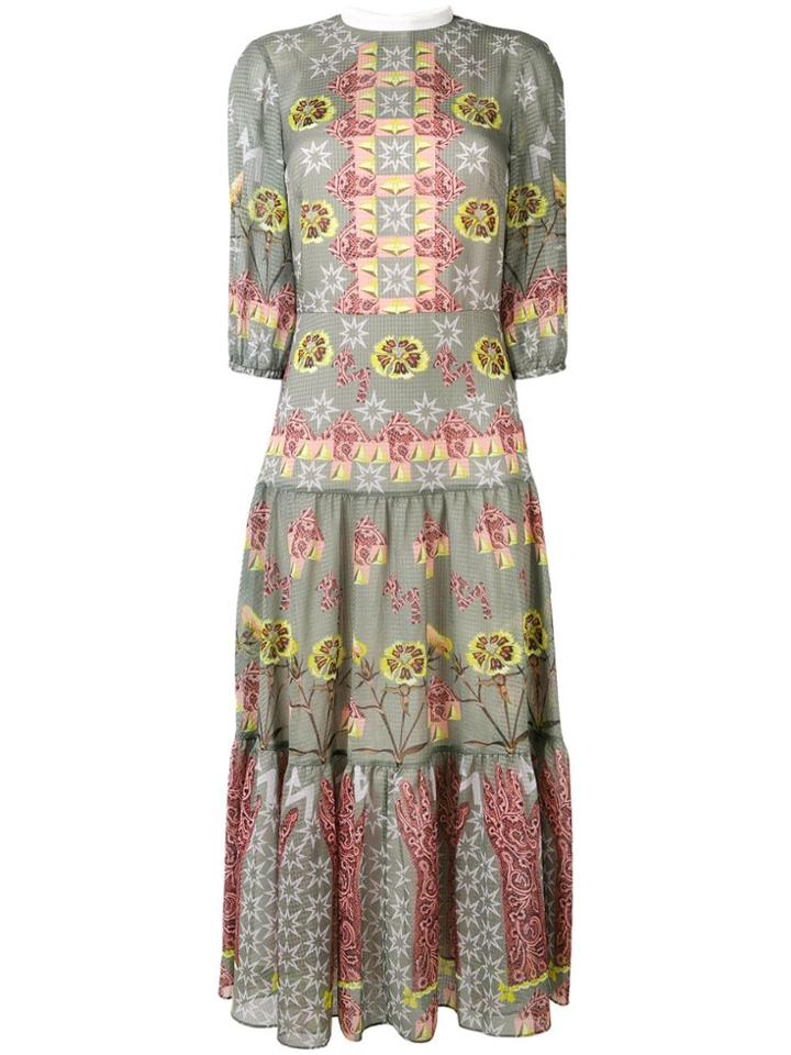 Temperley London Flux Printed Midi Dress - Green