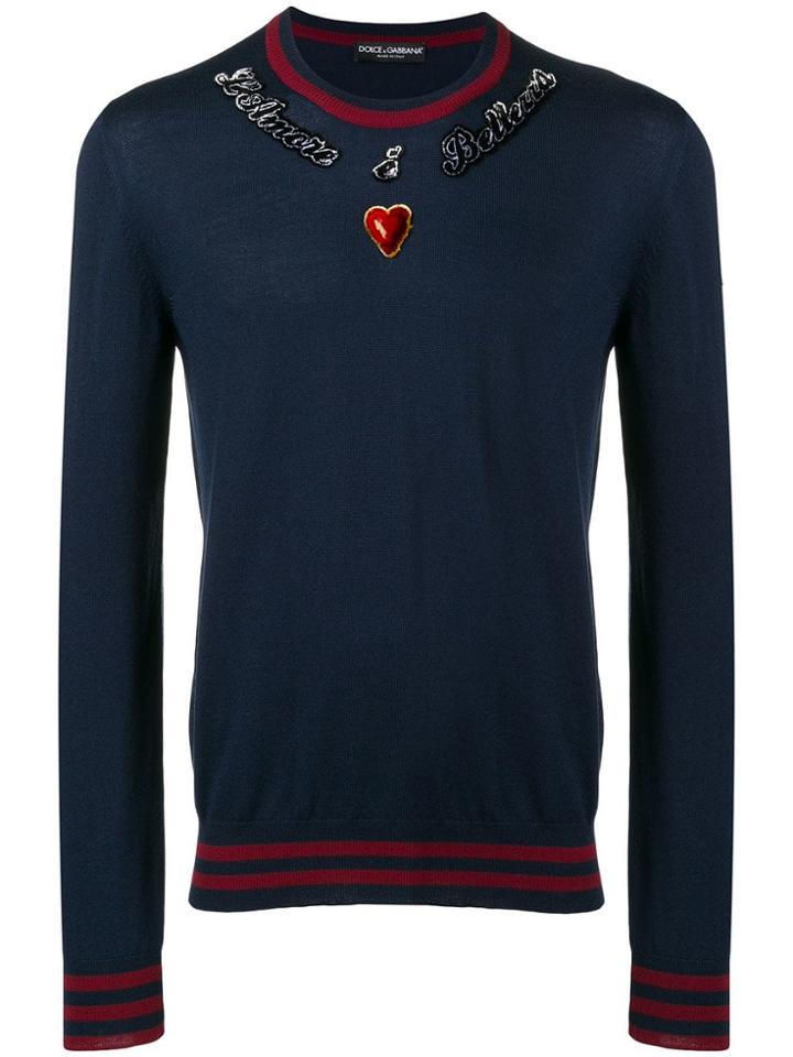 Dolce & Gabbana Round Neck Sweater - Blue