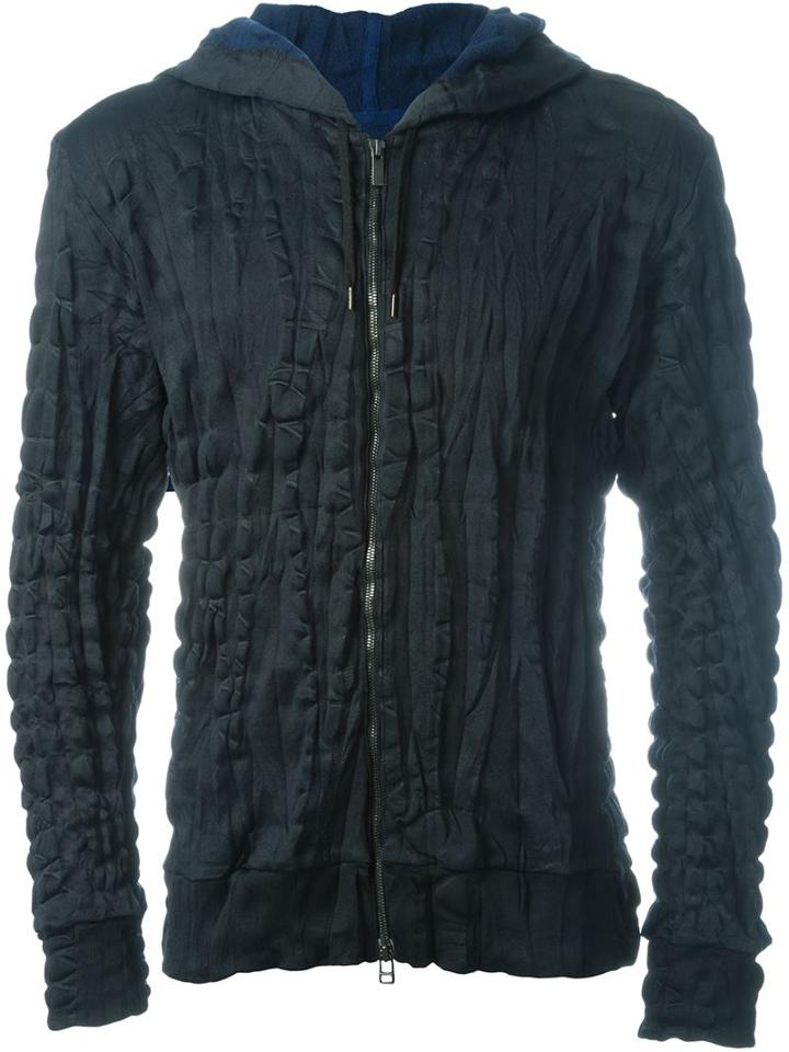 Issey Miyake Men Creased Zip Hoodie