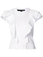 Veronica Beard Slim Ruffled T-shirt - White