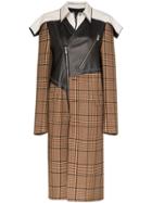 Duran Lantink Contrast Checked Trench Coat - Brown